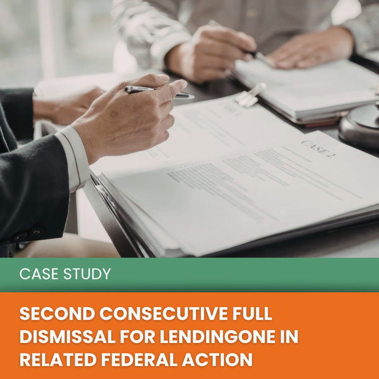 case cover full dismissal lendingone
